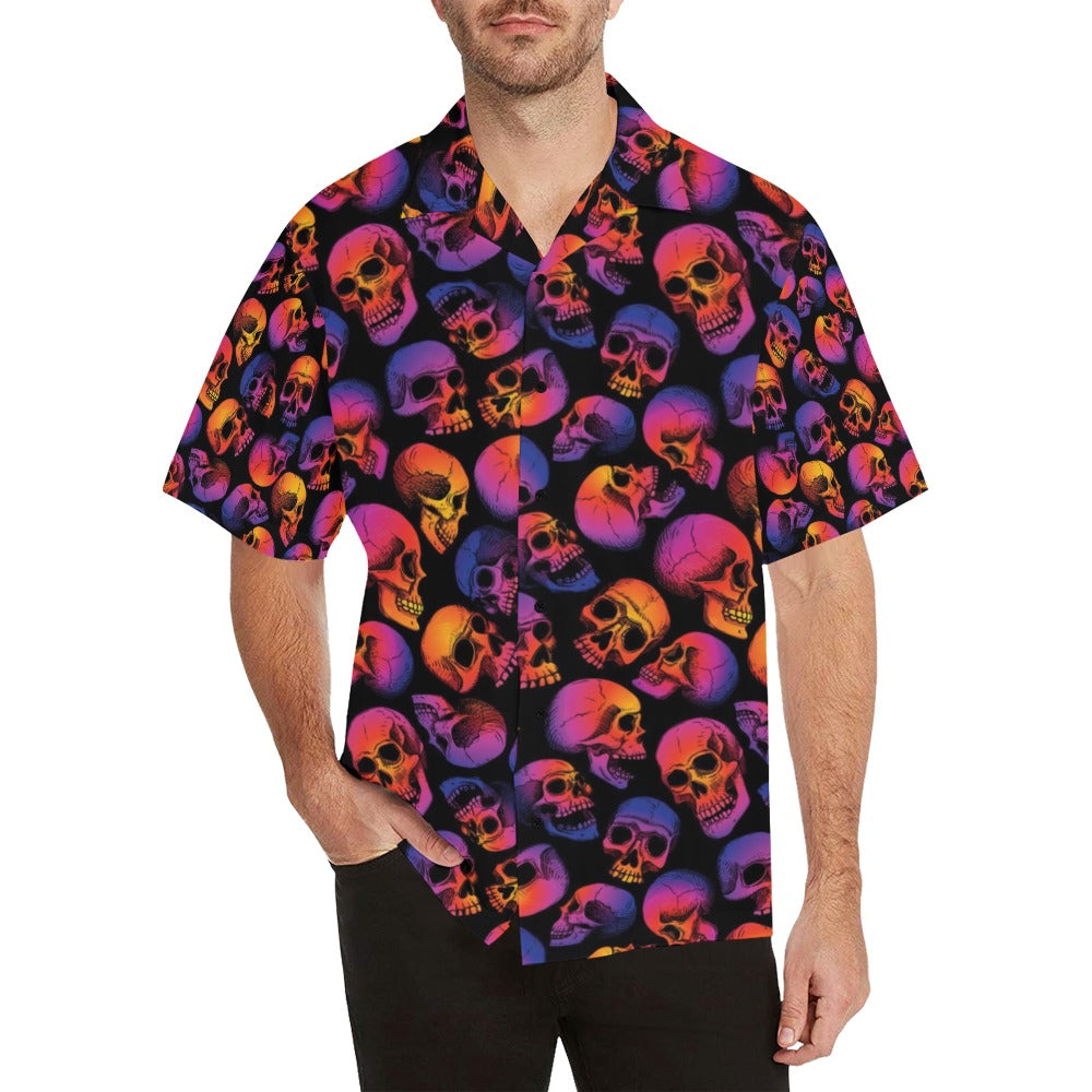 Skull Multicolor Print Design Lks3011 Hawaiian Shirt