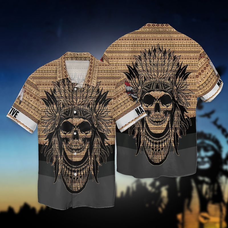 Skull Native American India Dreamcatcher 3d Full Print Hawaiian Shirt
