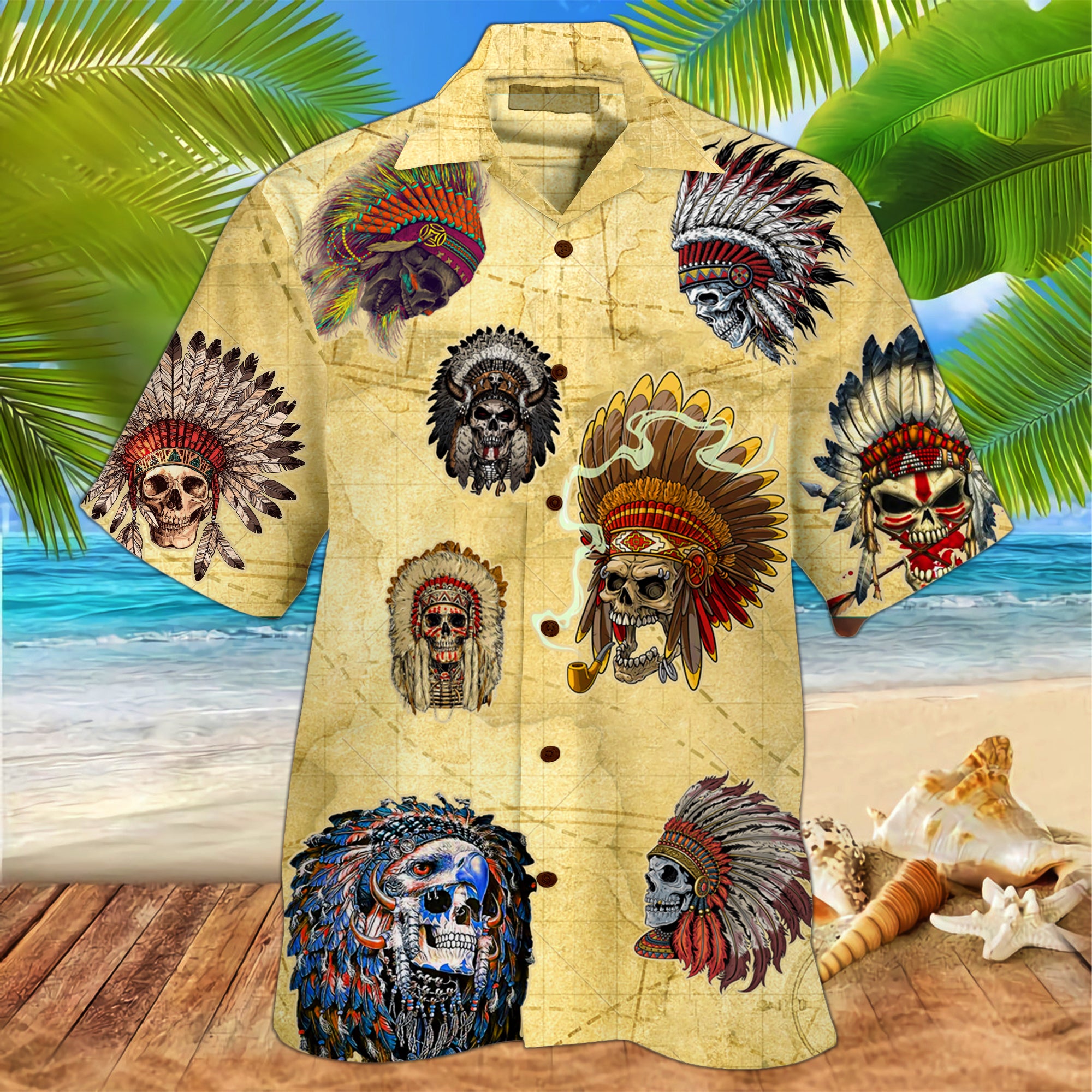 Skull Native Hawaiian Shirt