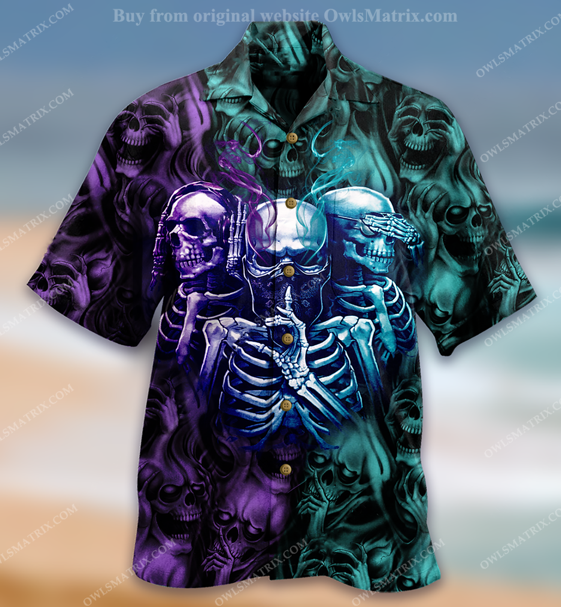 Skull Neither Hear Nor See Limited Edition – Hawaiian Shirt