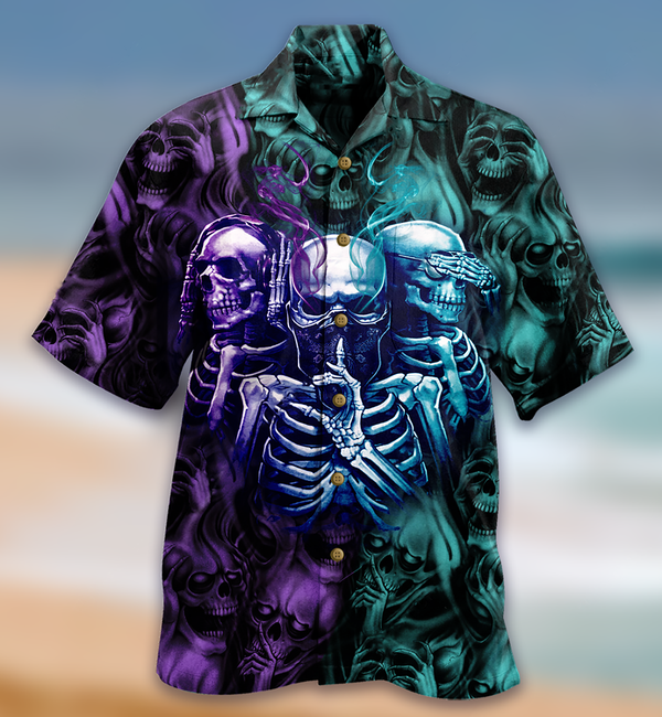 Skull Neither Hear Nor See Limited Edition – Hawaiian Shirt