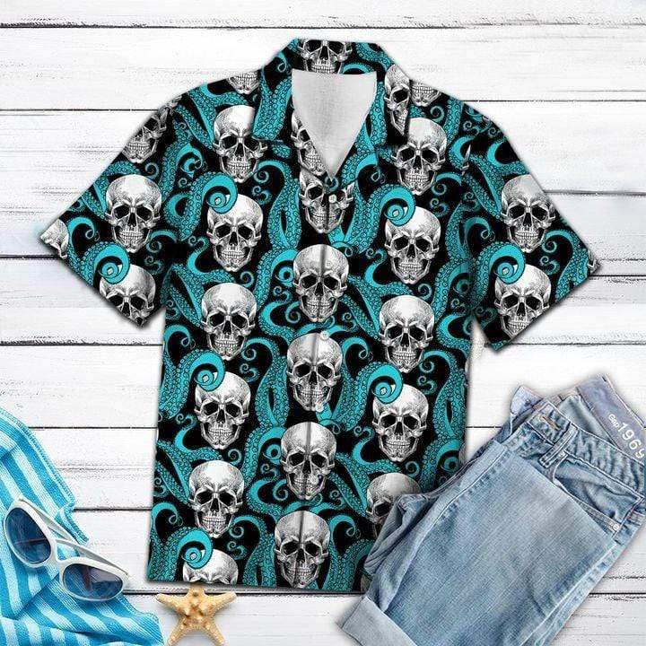 Skull Octopus Cool Hawaiian Aloha Shirt