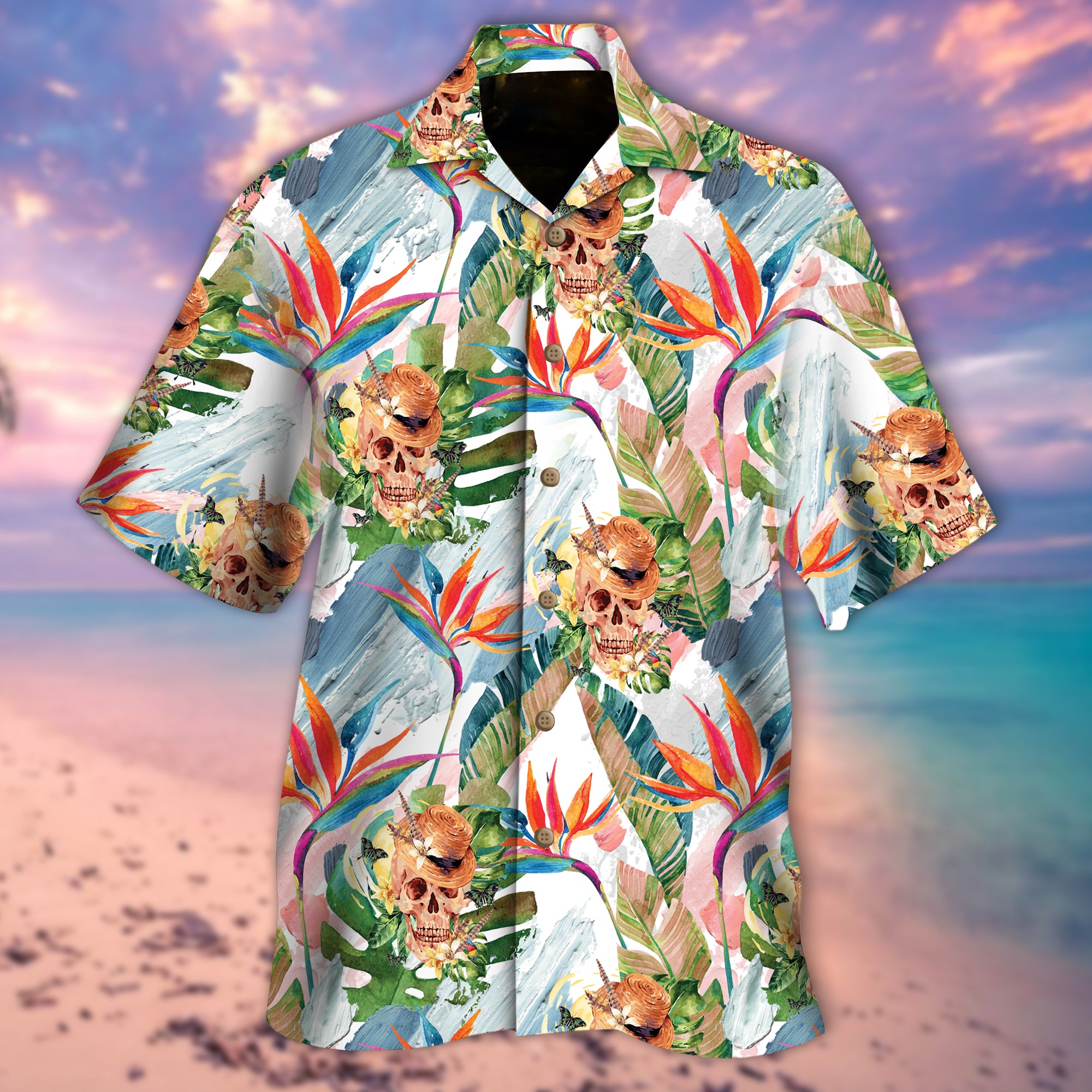 Skull Palm Hawaiian Shirt – Mc032-1