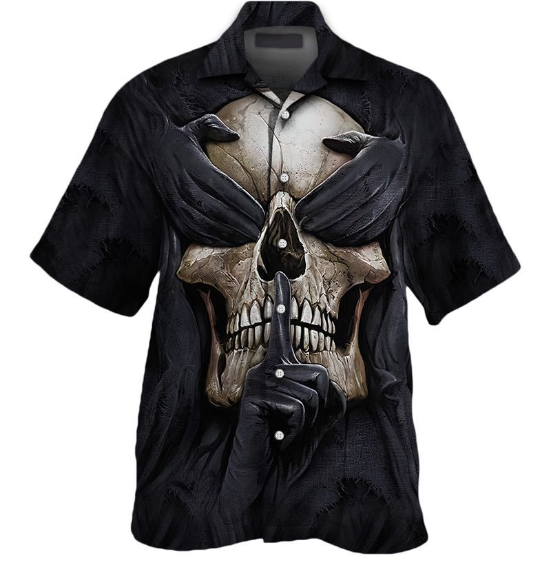 Skull Pattern Blak Nice Design Unisex Hawaiian Shirt For Men And Women