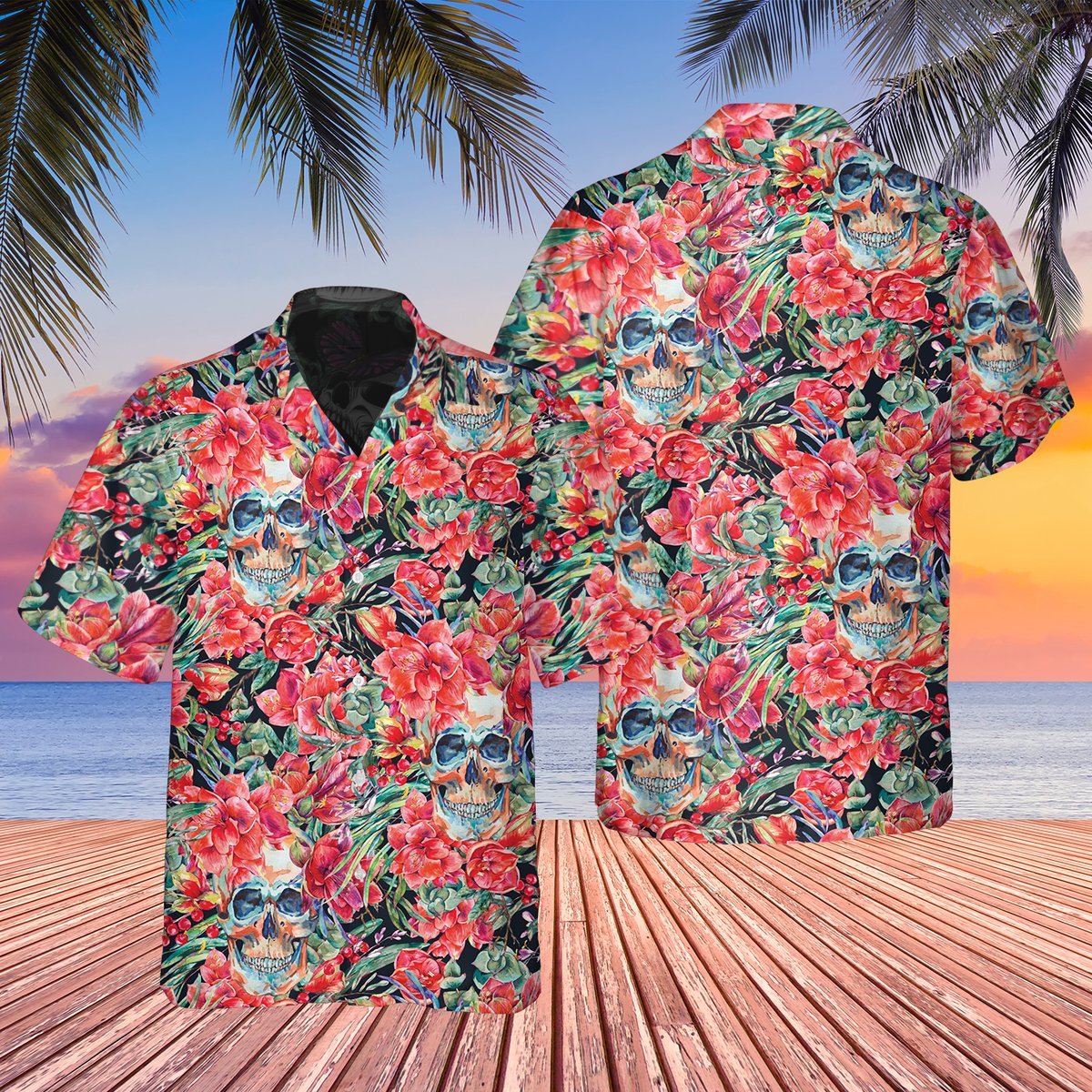 Skull Pattern Hawaii Shirts Hawaiian Shirt