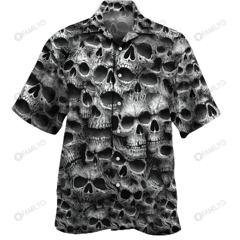 Skull Pattern Unisex Hawaiian Shirt Summer Hawaiian For Men Women Couple