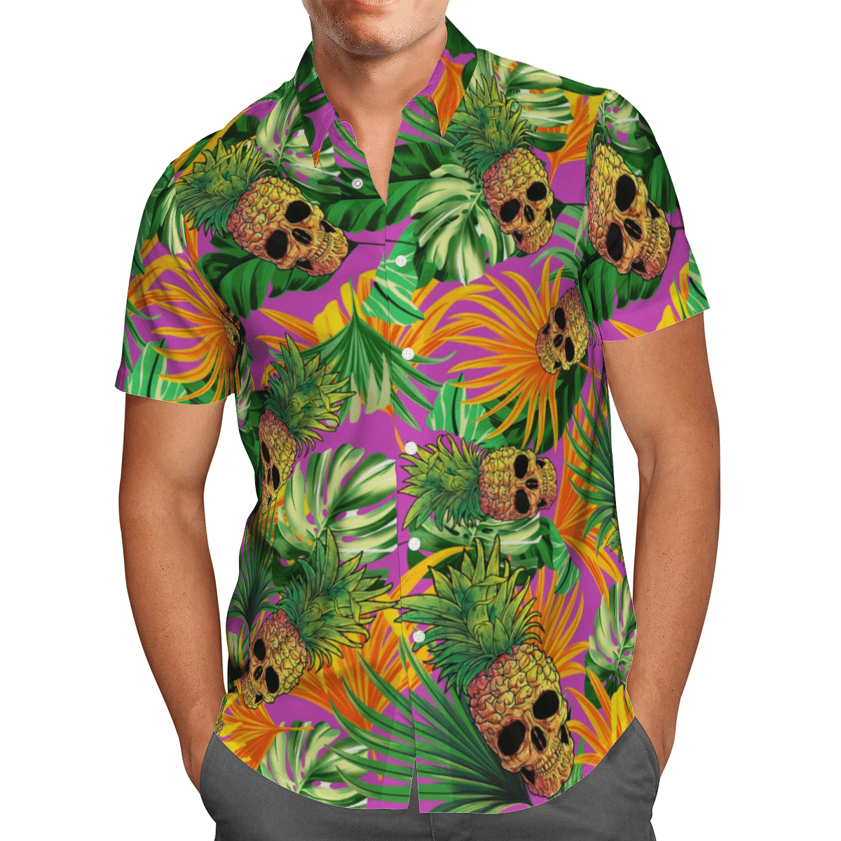 Skull Pineapple Hawaiian Shirt For Men Women