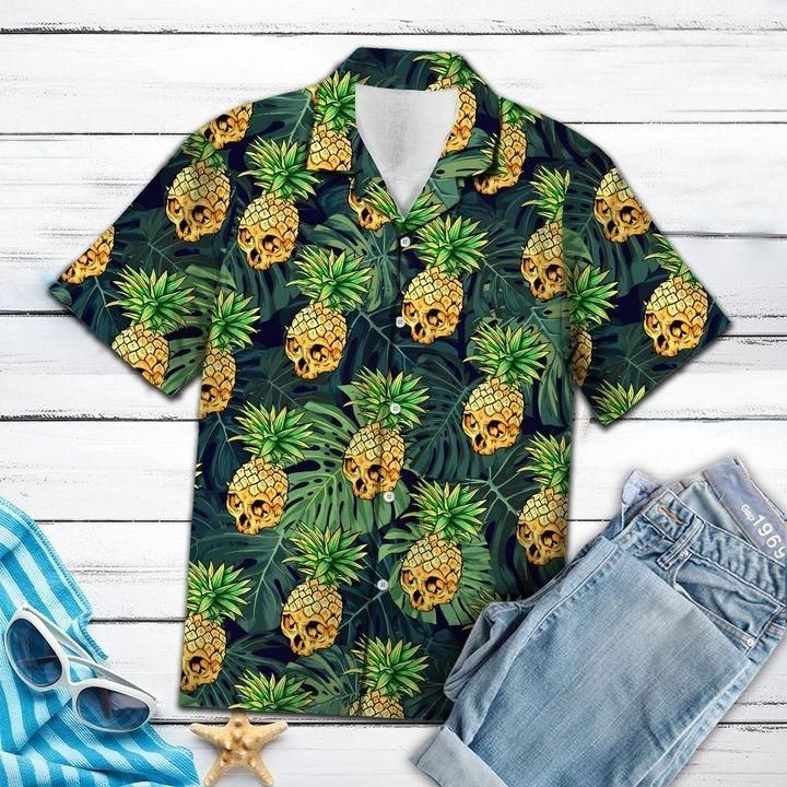 Skull Pineapple Hawaiian Shirt Unisex Adult