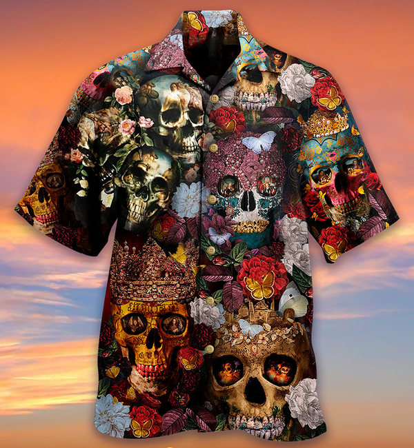 Skull Queen Love Flowers Limited Edition – Hawaiian Shirt