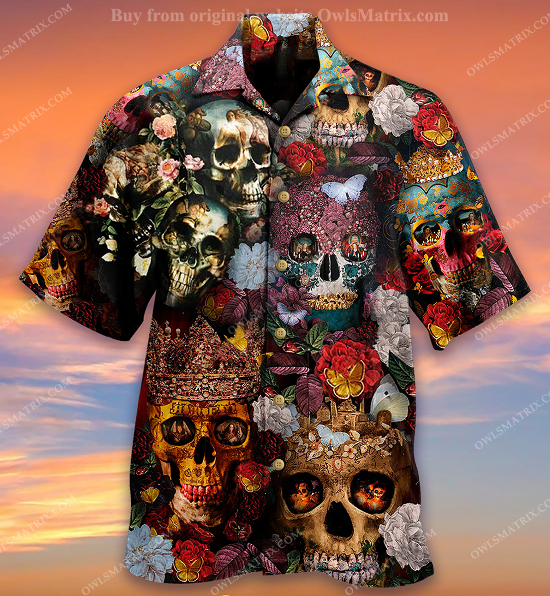 Skull Queen Love Flowers Limited Edition – Hawaiian Shirt