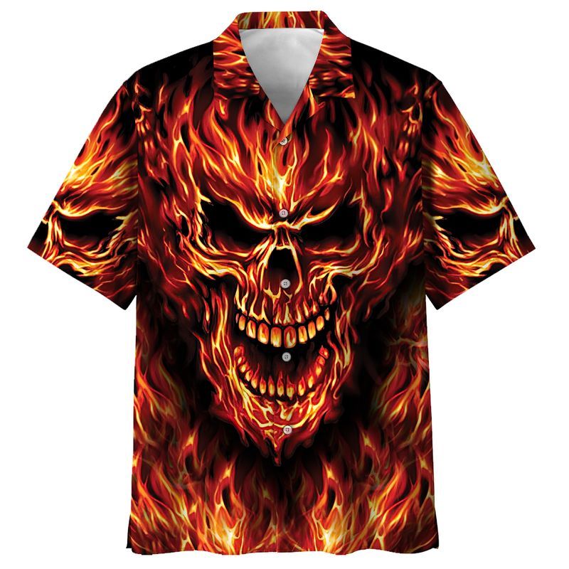 Skull Red Nice Design Unisex Hawaiian Shirt For Men And Women Dhc