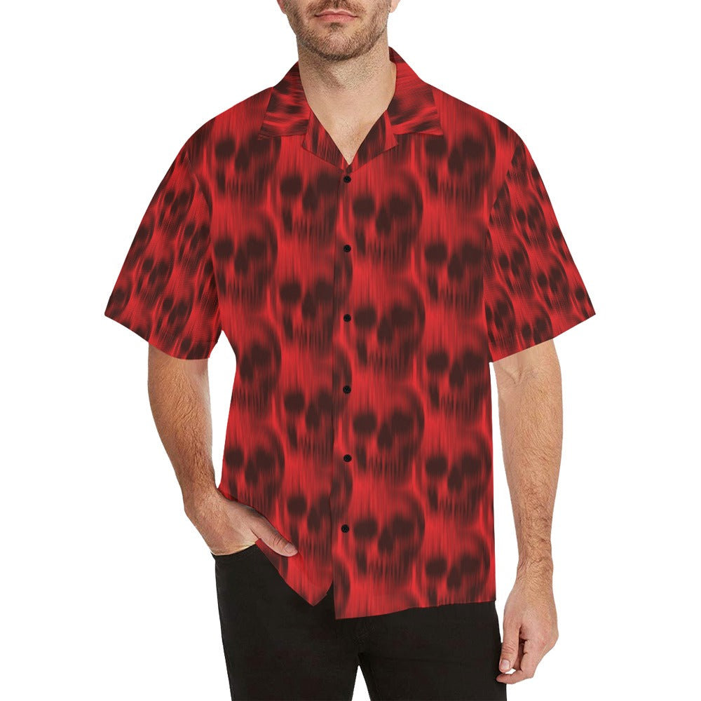 Skull Red Print Design Lks306 Hawaiian Shirt