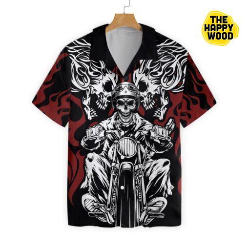 Skull Rider Motorcycle Hawaiian Hawaii Shirt-1