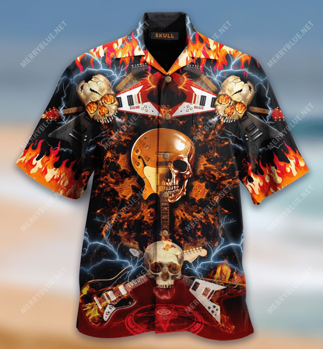 Skull Rock N Roll Hawaiian Shirt-1