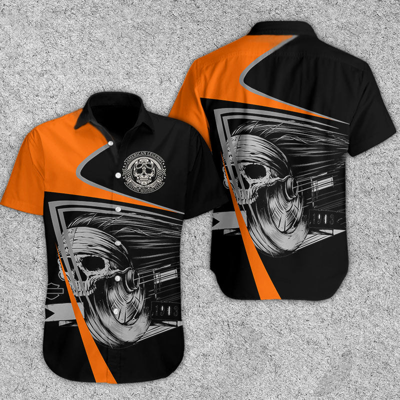 Skull Roller Hawaiian Shirt Summer Button Up For Men Women Couple