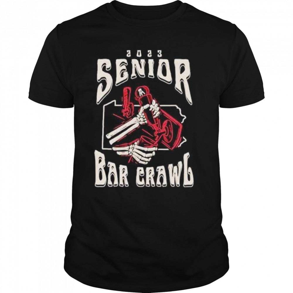 senior bar crawl 2023 IUP Crimson Hawks shirt