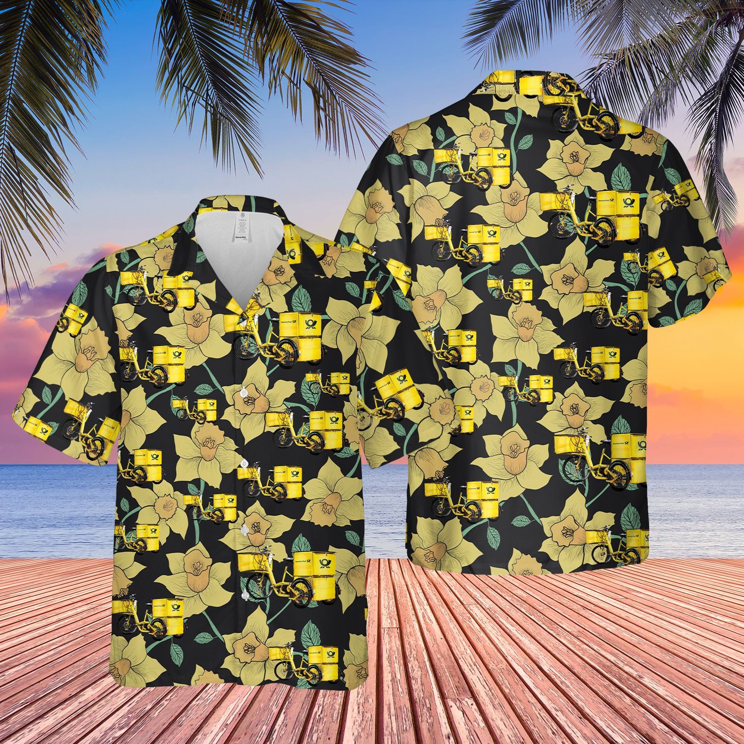 German Deutsche Post Yellow Awesome Design Unisex Hawaiian Shirt