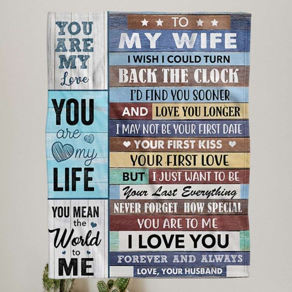 You Mean The World To Me To My Wife Blanket Personalized Gift For Wife