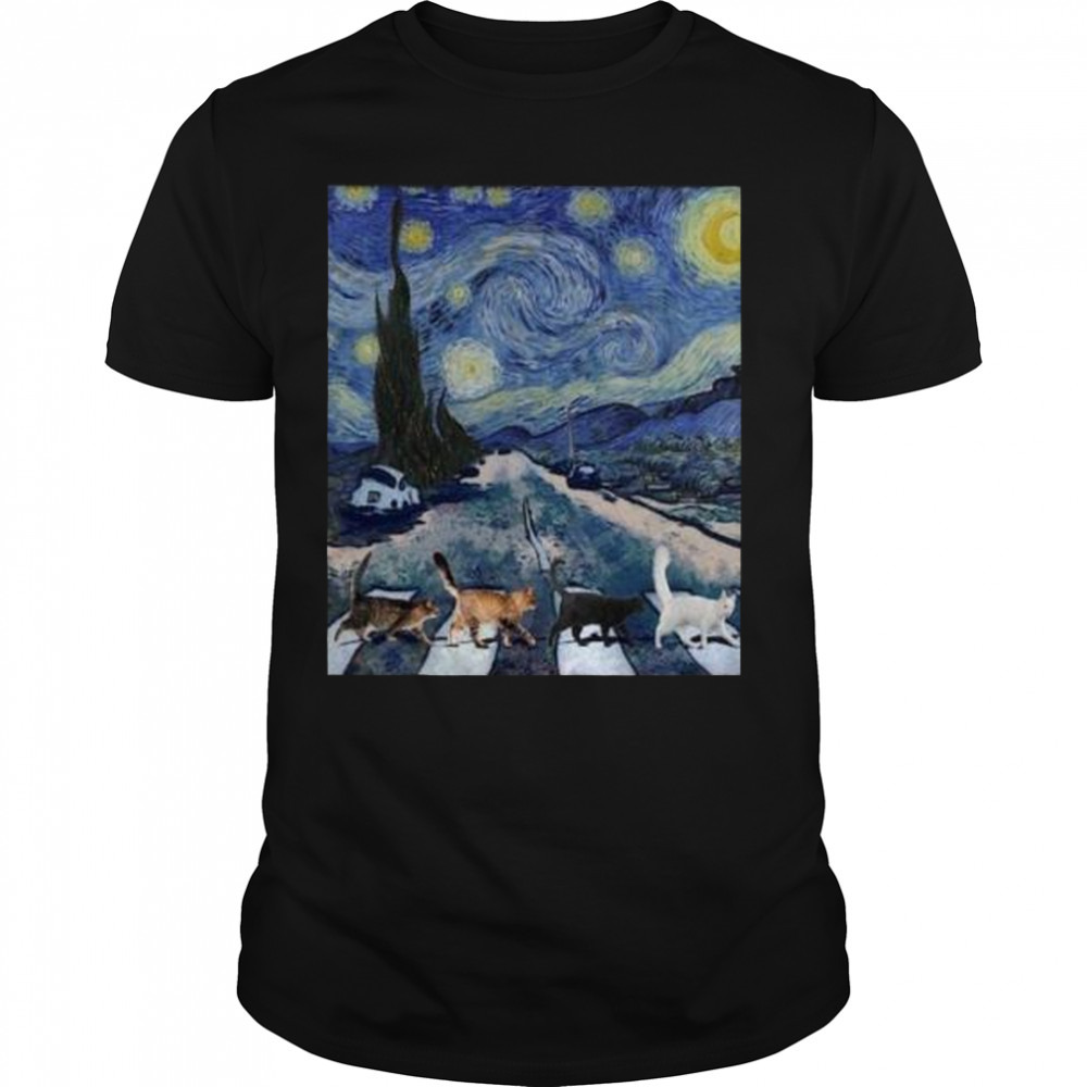 Cat Abbey Road The Starry Night Shirt
