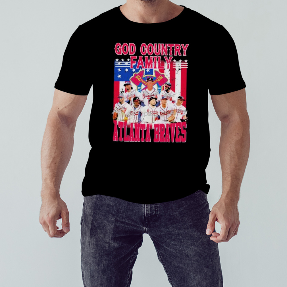 God country family atlanta braves team player american flag shirt