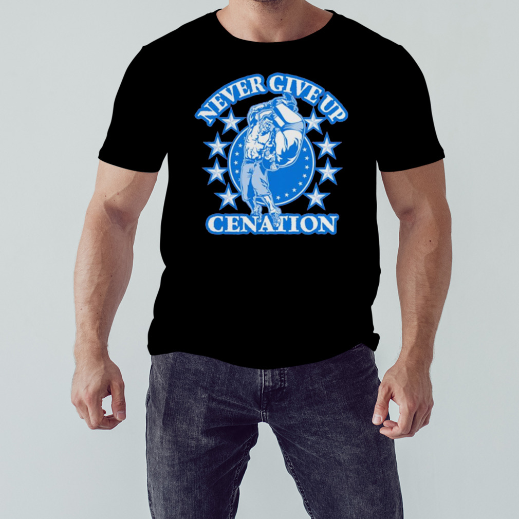 Men’s Red John Cena Never Give Up Cenation shirt