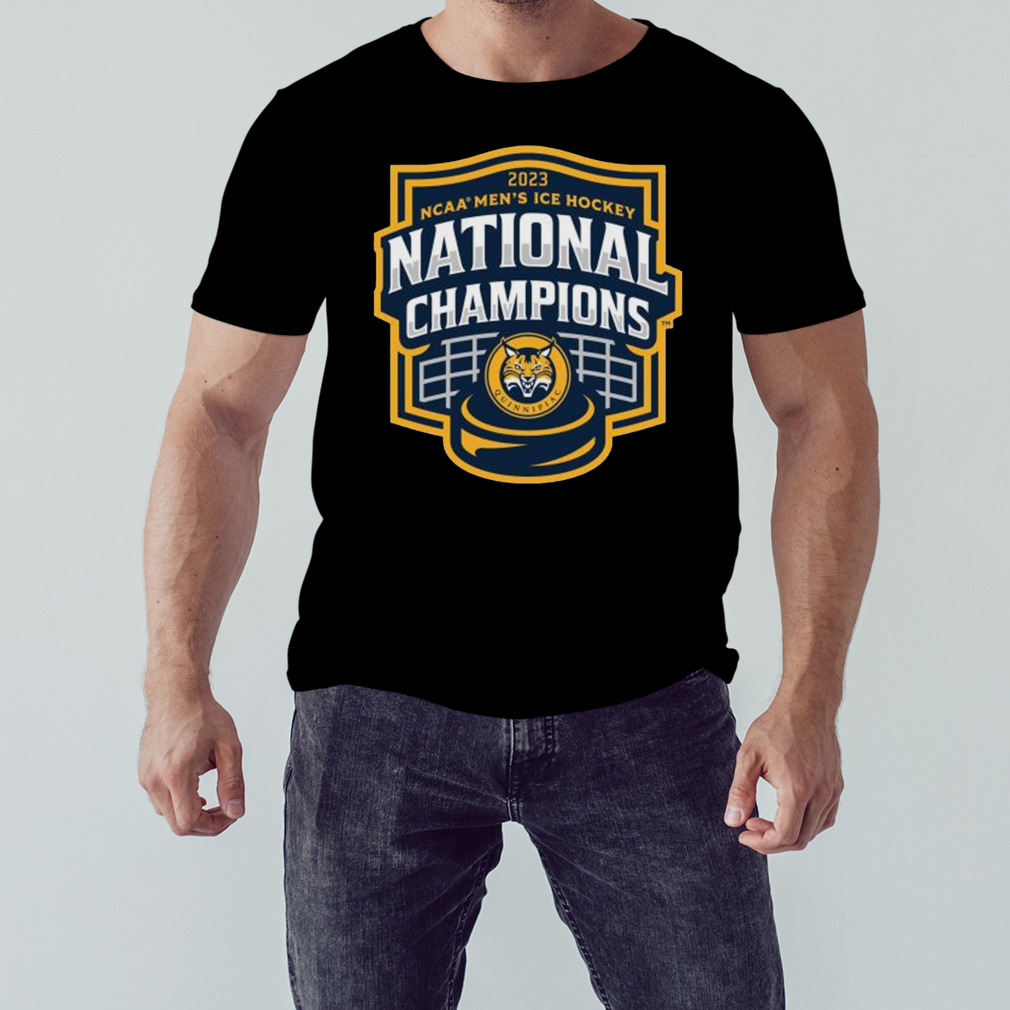 Quinnipiac Bobcats 2023 NCAA Men’s Ice Hockey National Champions shield shirt