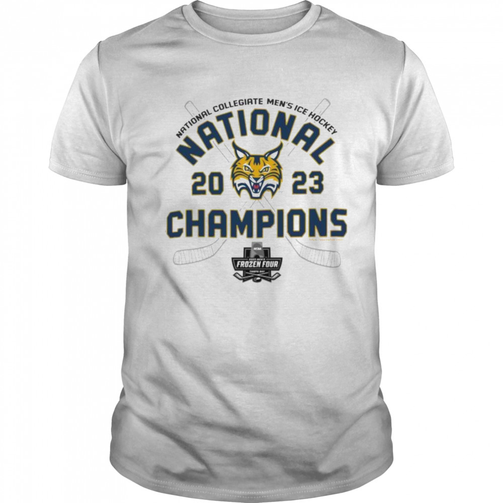 Quinnipiac Bobcats 2023 National Collegiate Men’s Ice Hockey National Champions Locker Room T-Shirt Quinnipiac Bobcats 2023 National Collegiate Men’s Ice Hockey National Champions Locker Room T-Shirt
