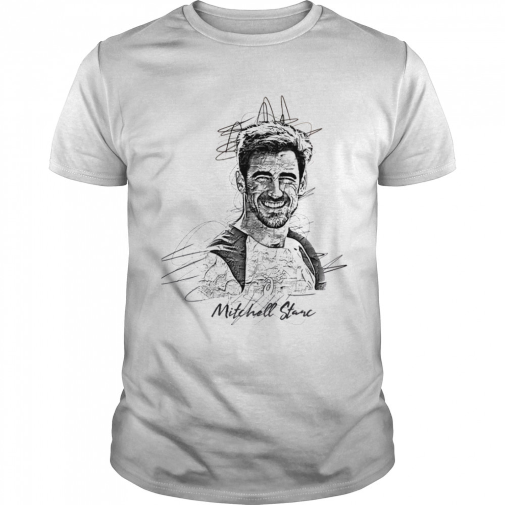 Sketch Art Cricket Mitchell Starc shirt