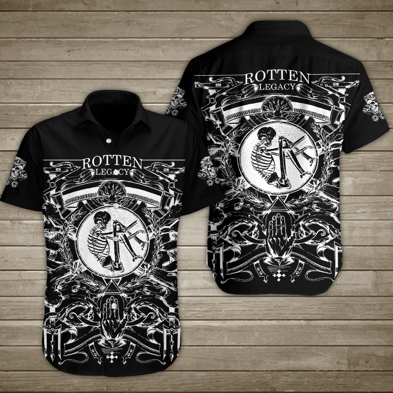 Skull Rotten Legacy Hawaiian Shirt Summer Button Up For Men Women Couple