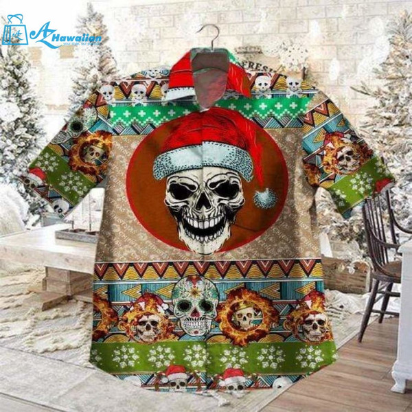 Skull Santa Claws Mandala Christmas Hawaiian Aloha Shirts Best Gift Ideas-1