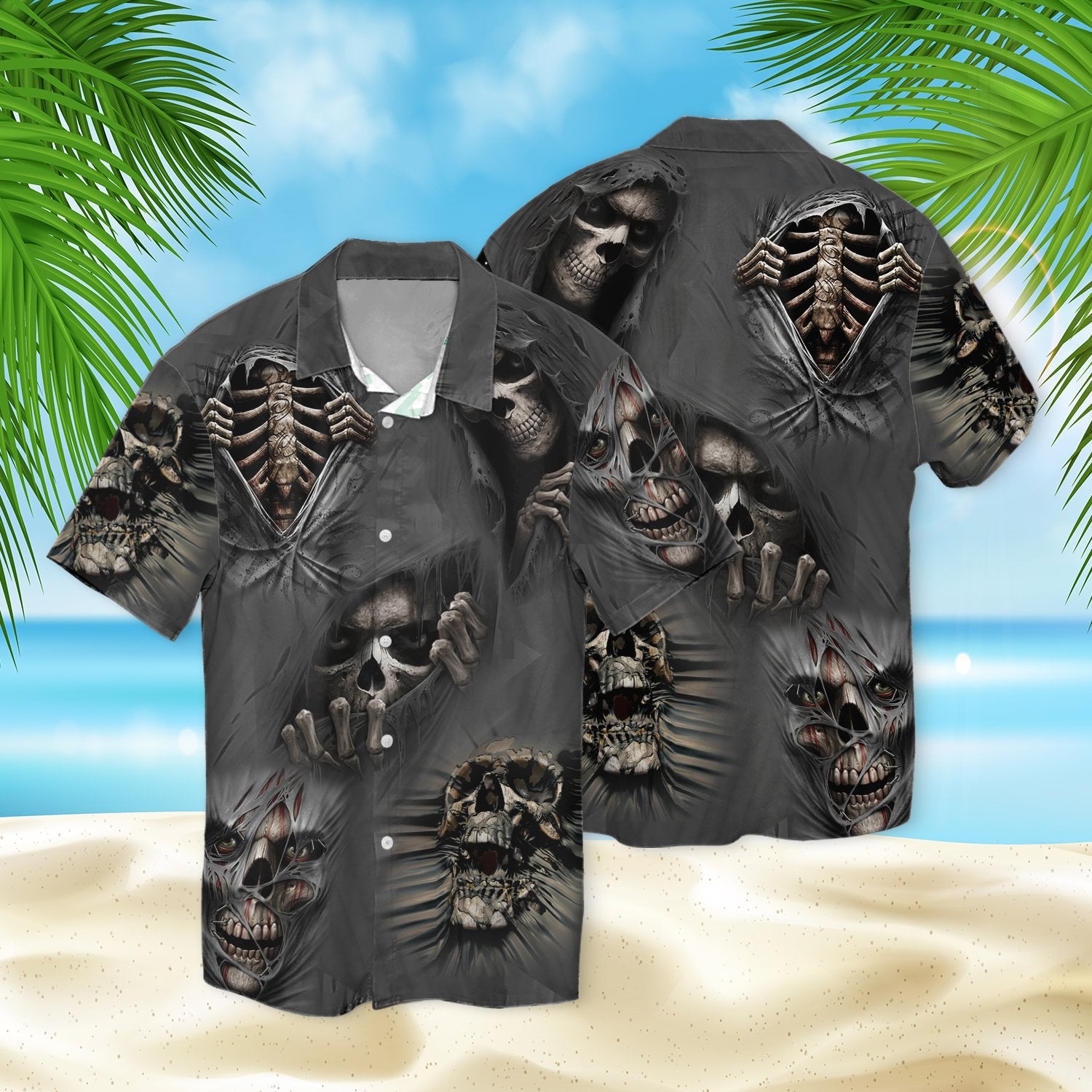 Skull Scary 3d Hawaiian Shirt