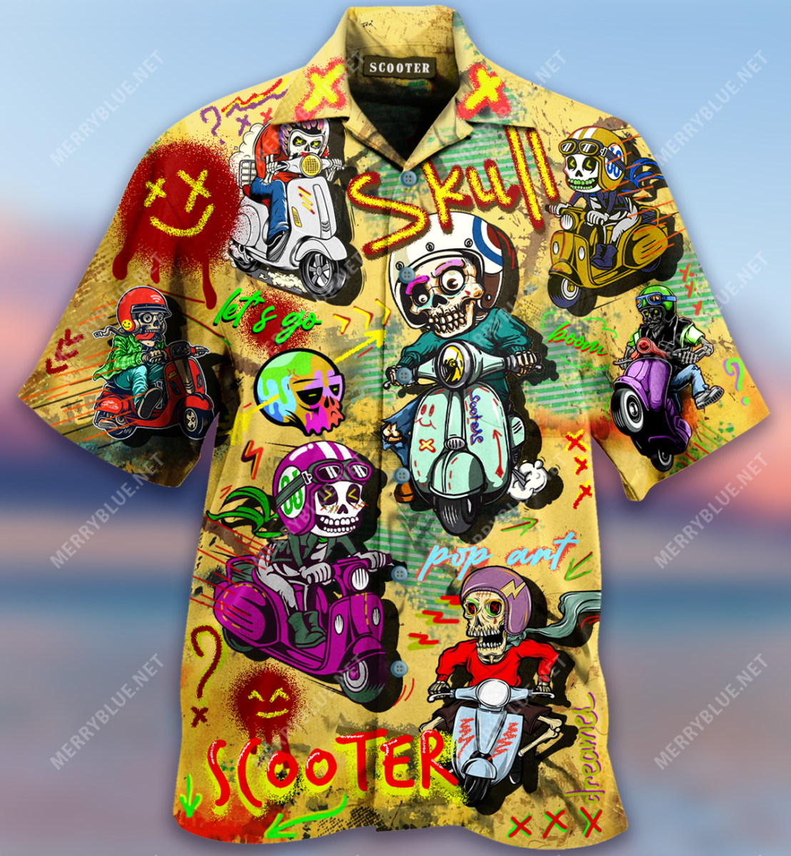Skull Scooters Hawaiian Shirt-1