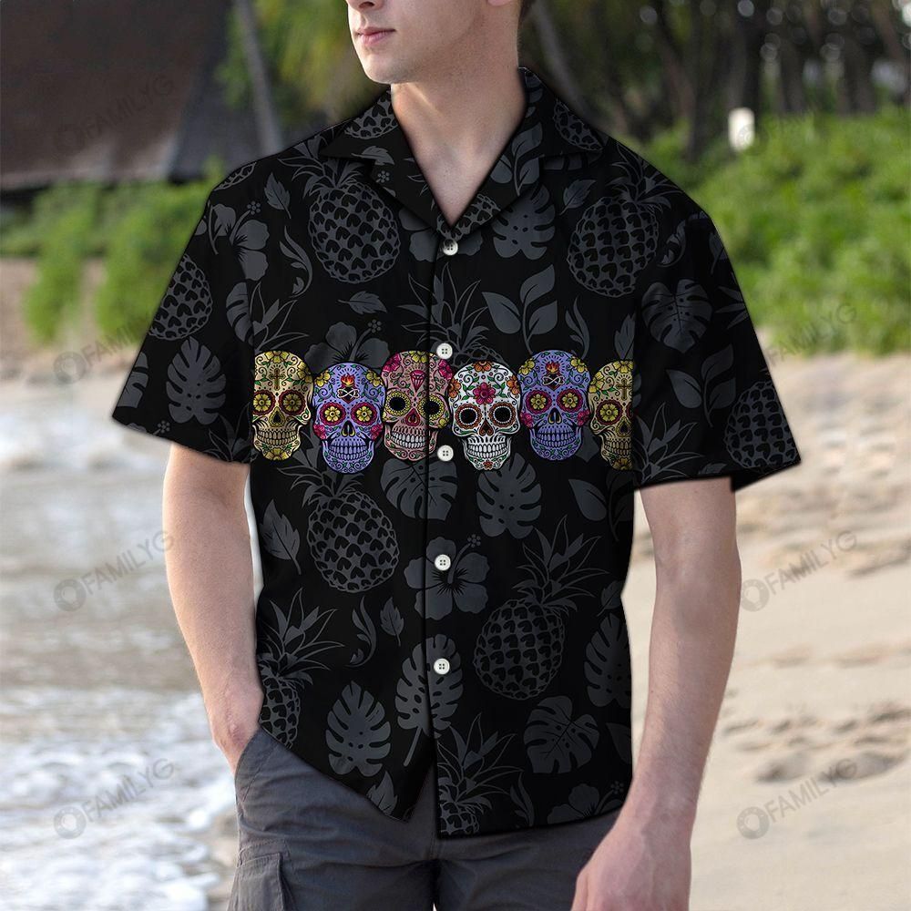 Skull Shirt – Classic Skull Black Awesome Design Unisex Hawaiian Shirt