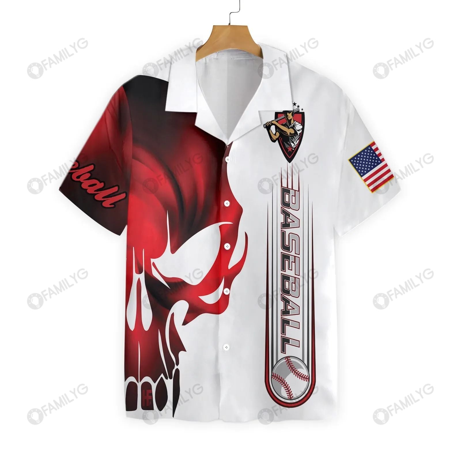Skull Shirt – Skull Baseball Best Design Unisex Hawaiian Shirt Summer Hawaiian