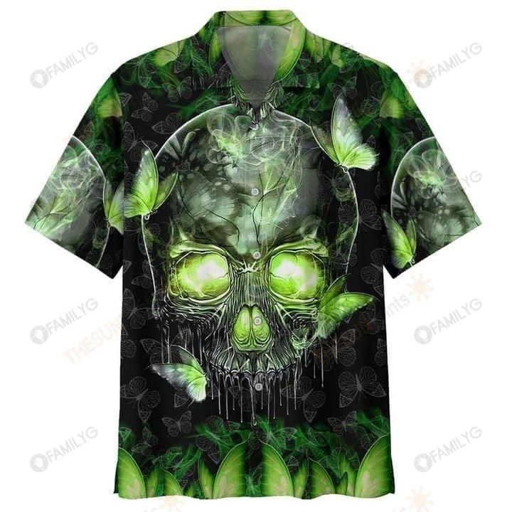 Skull Shirt – Skulls Green Best Design Unisex Hawaiian Shirt