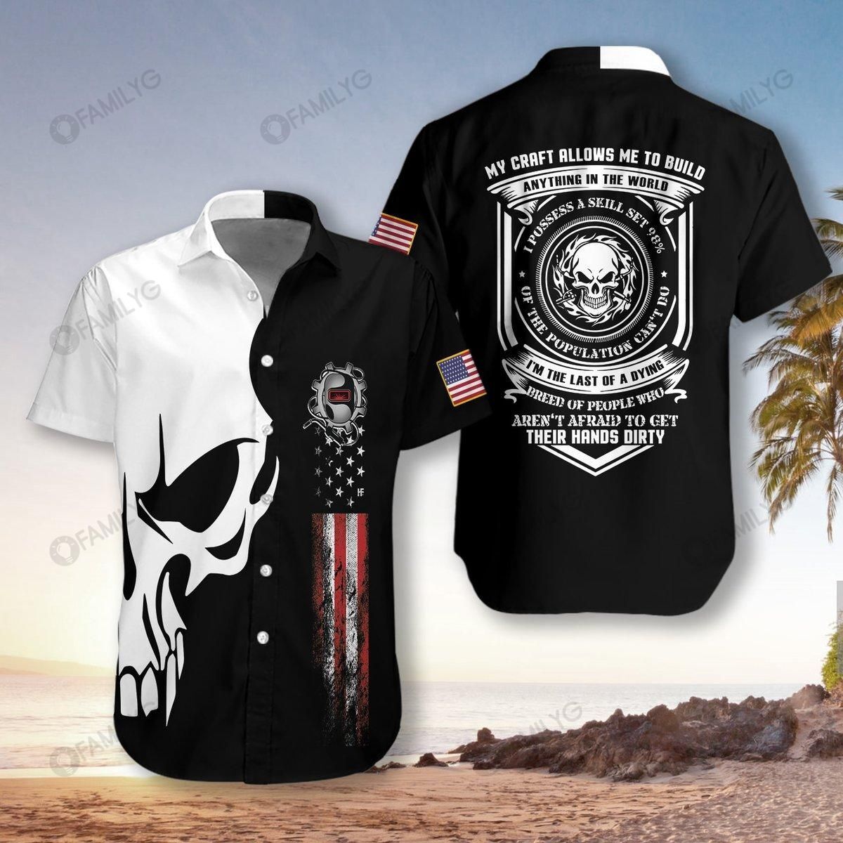 Skull Shirt – Welder Proud Skull Unisex Hawaiian Shirt