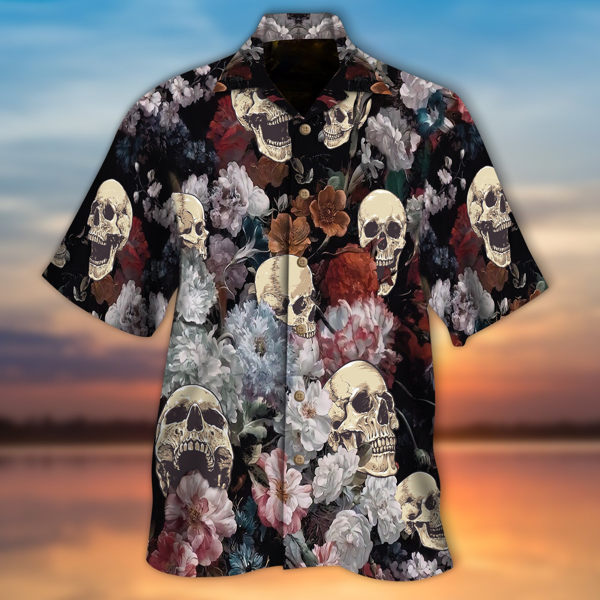Skull Skull Hawaiian Shirt – Nk26-1