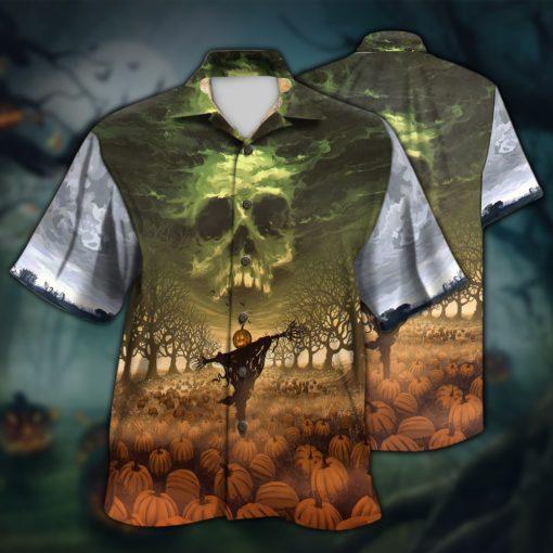 Skull Sky Pumpkin Halloween Hawaiian Shirt