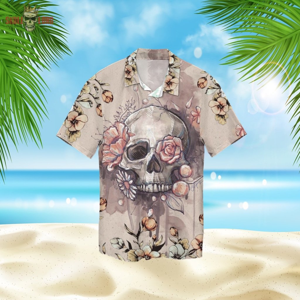 Skull Spring Flower 3d Hawaiian Shirt