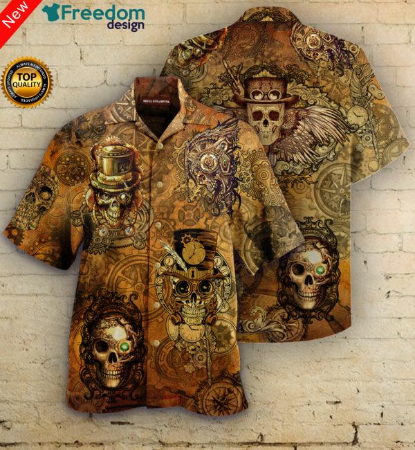 Skull Steampunk Hawaiian Shirt Unisex