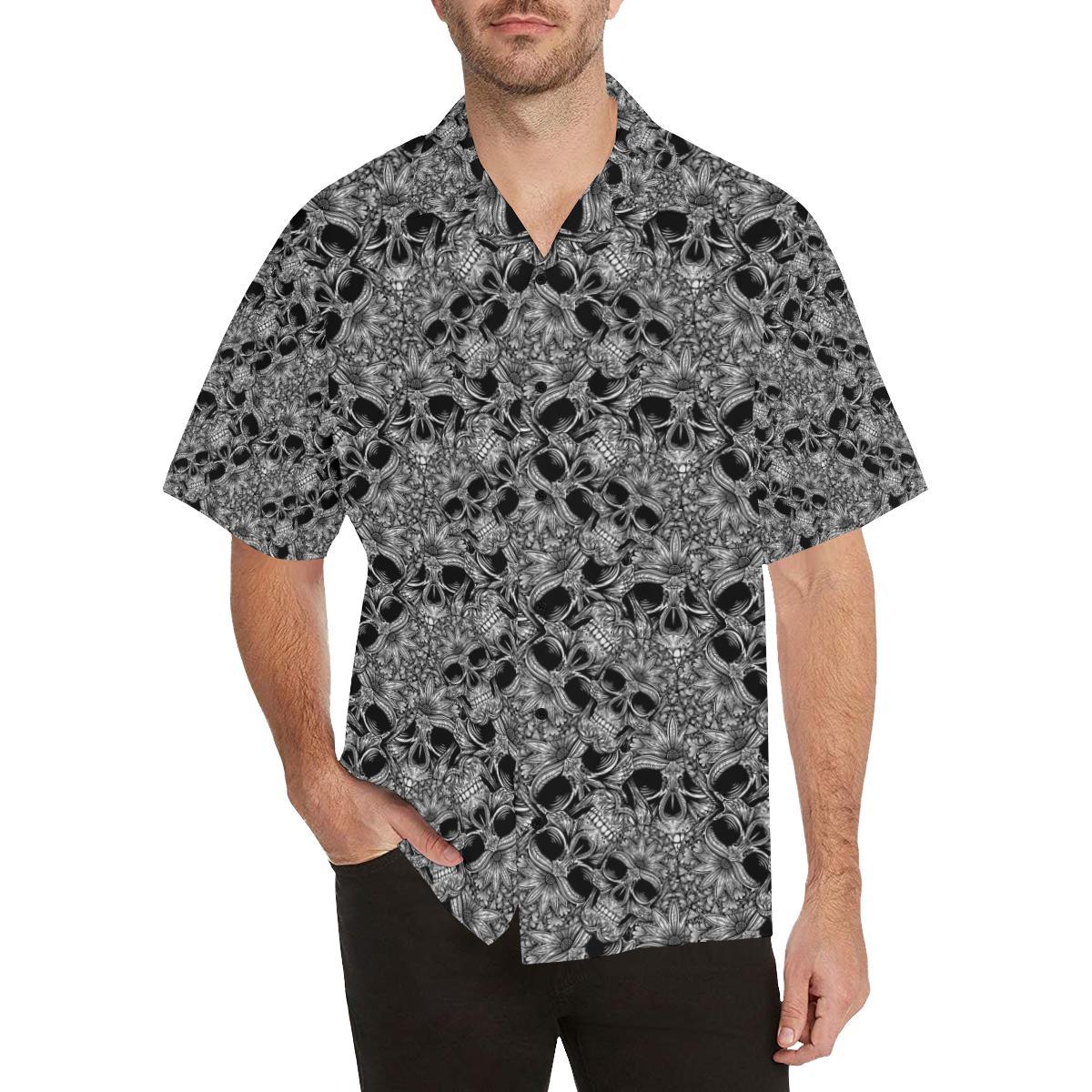 Skull Tattoo Design Print Hawaiian Shirt-1