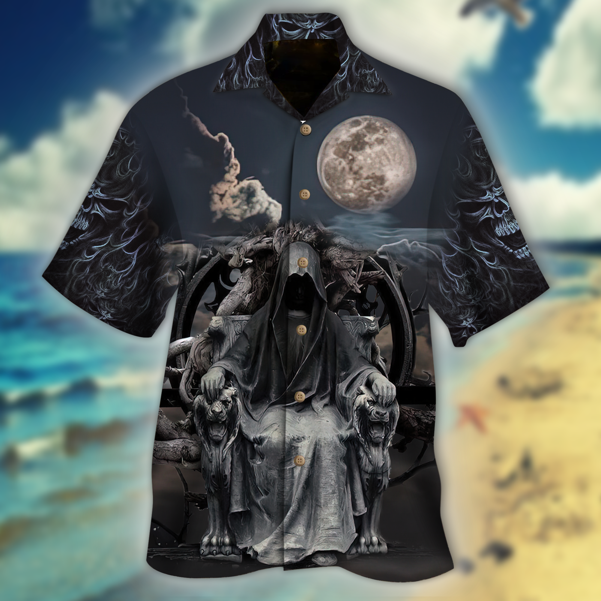 Skull Throne Halloween Hawaiian Shirt For Men Women