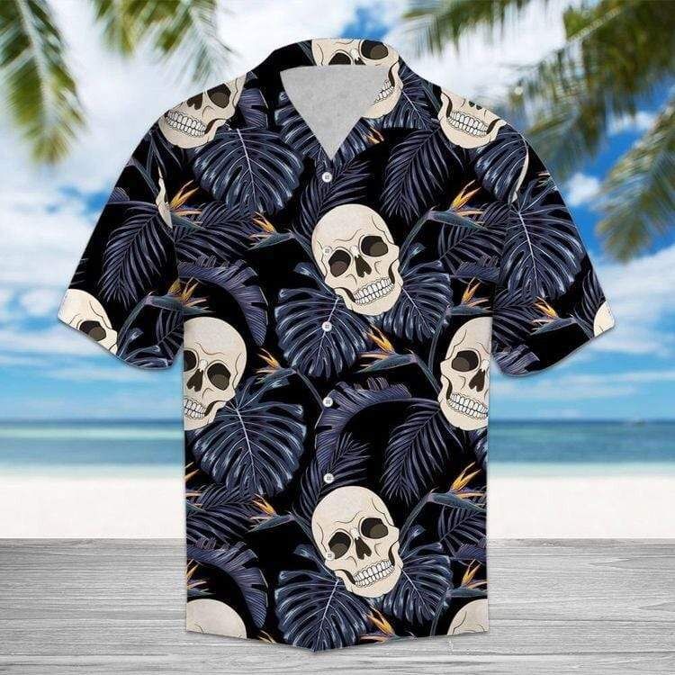 Skull Tropical Hawaiian Aloha Shirts V-1