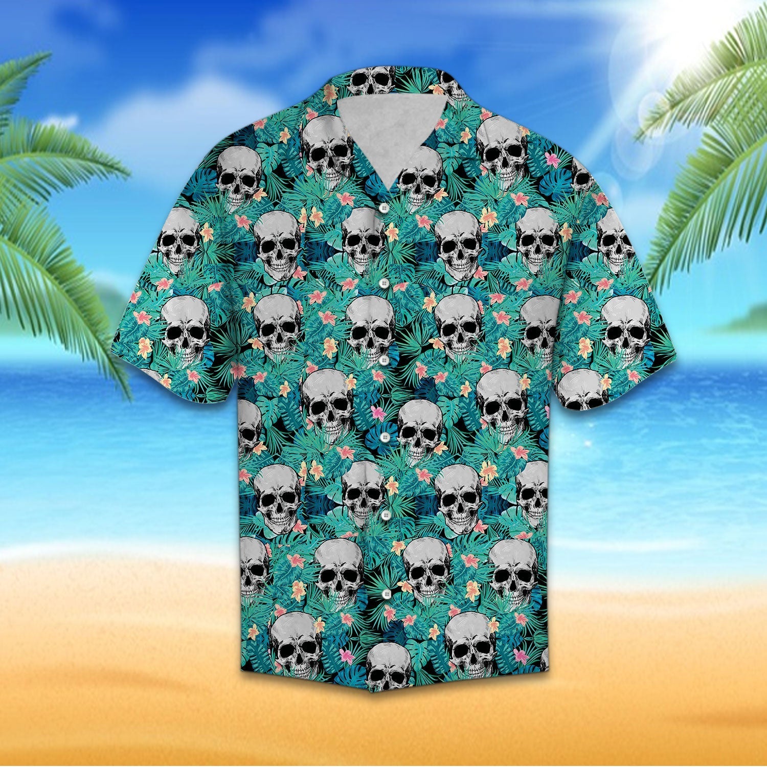 Skull Tropical Hawaiian Shirt 1-1