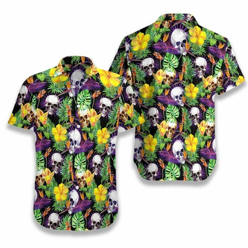 Skull Tropical Multicolor Nice Design Hawaiian Shirt