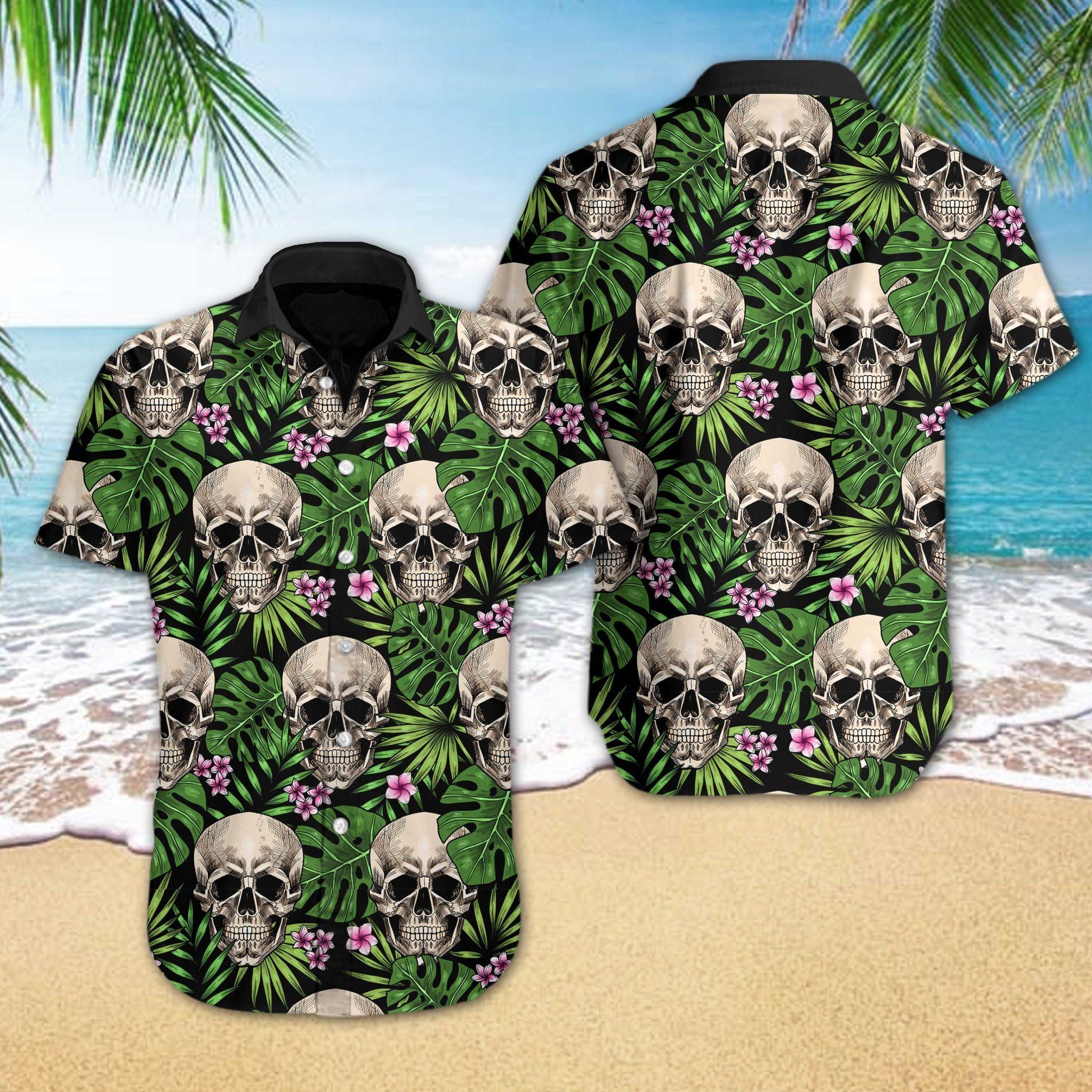 Skull Tropical Pattern Hawaiian Shirts