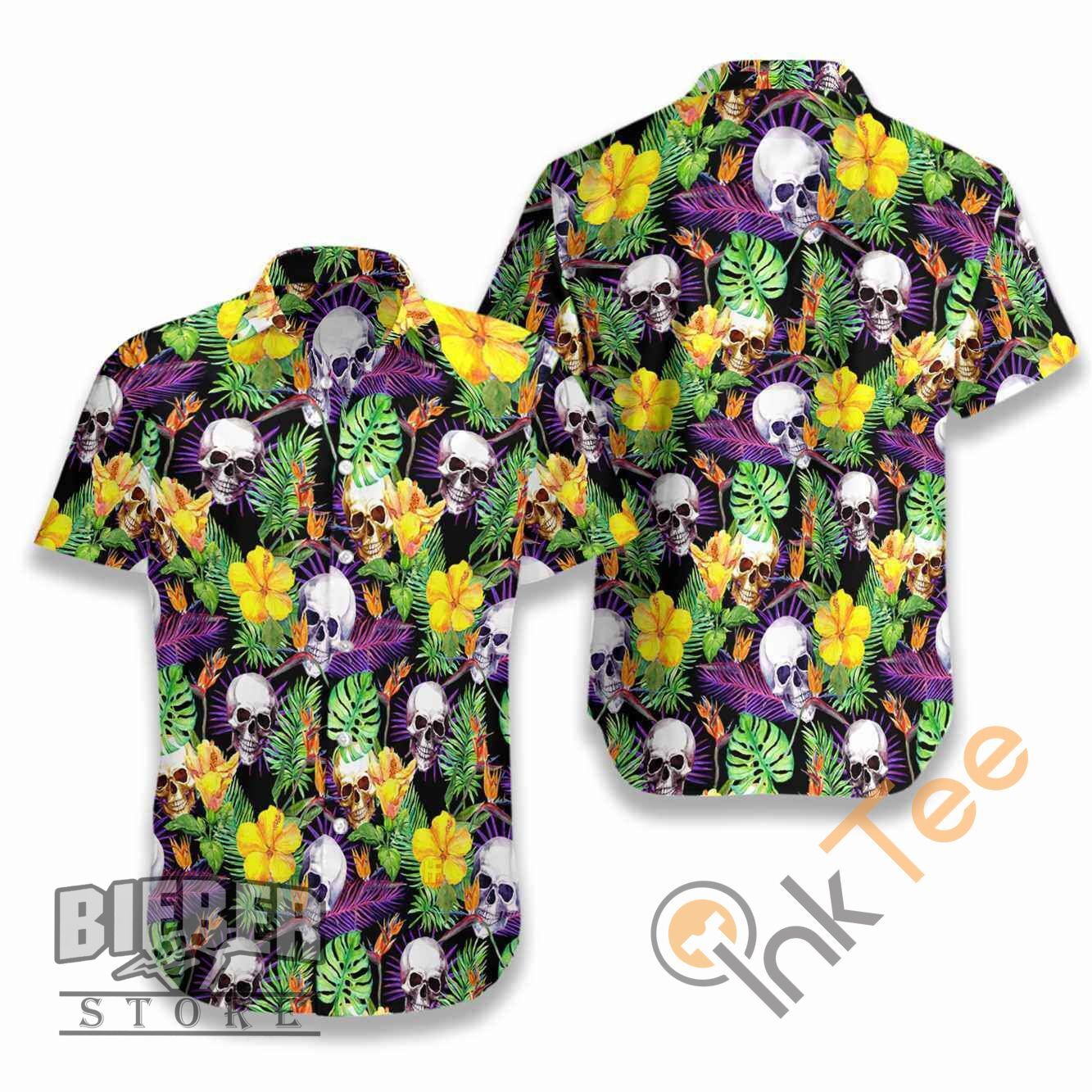 Skull Tropical Pattern Hawaiian Shirts-1