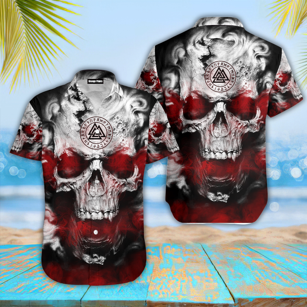 Skull Viking Hawaiian Shirt For Men Women Adult