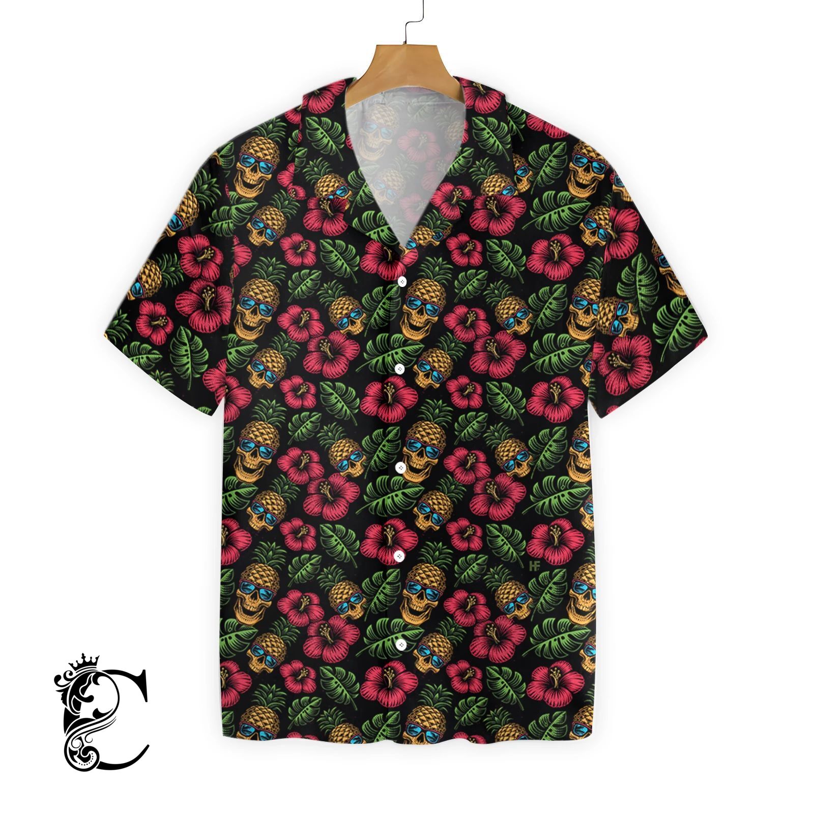 Skulls And Pineapples Seamless Pattern Ez22 2610 Hawaiian Shirt