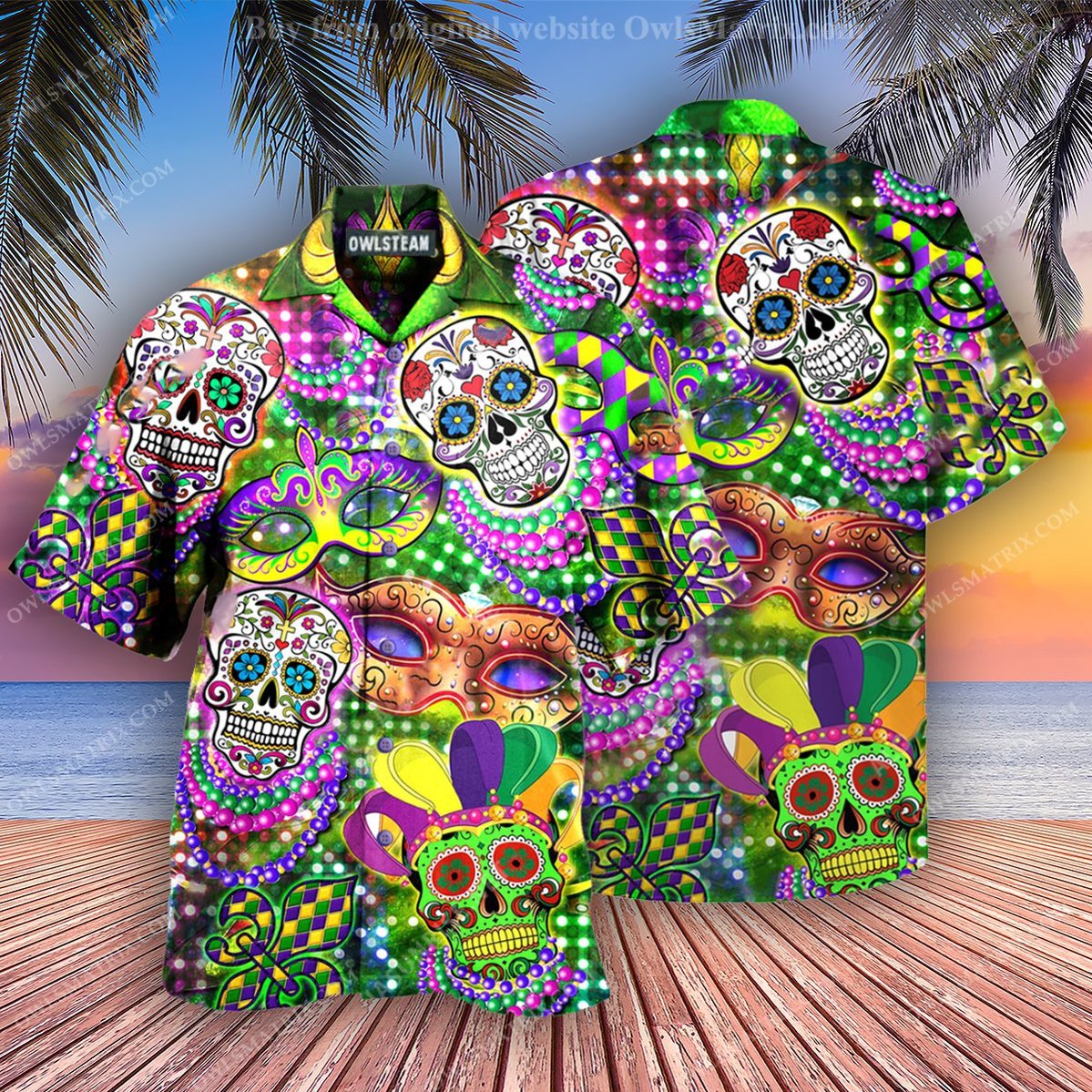 Skulls Mardi Gras Edition – Hawaiian Shirt